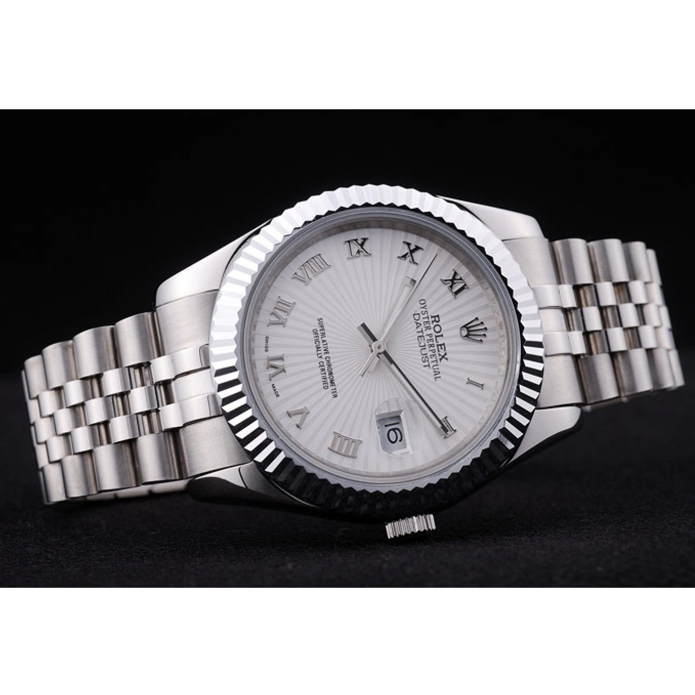Best AAA Replica Sites Bezel Radial 7478 White Dial Ribbed Rolex Datejust 0606